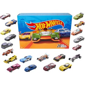 Hot Wheels - Pack De 20 coches de juguetes , modelos surtidos , escala 1:65 con detalles realistas (Mattel DXY59)