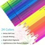 24 lápices de colores neón, juego de lápices de dibujo profesionales d