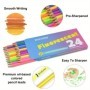 24 lápices de colores neón, juego de lápices de dibujo profesionales d