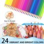 24 lápices de colores neón, juego de lápices de dibujo profesionales d