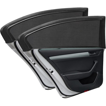 URAQT Parasol Coche Lateral, 2pcs Mosquitera para Coche de Doble Tejido, Parasol Ventana Coche Fácil Instalación, Cortinas Coche