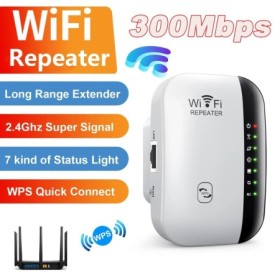 Repetidor WiFi inalámbrico, extensor de 300Mbps, amplificador, enrutad