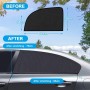 URAQT Parasol Coche Lateral, 2pcs Mosquitera para Coche de Doble Tejido, Parasol Ventana Coche Fácil Instalación, Cortinas Coche