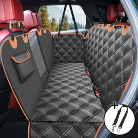 KYG Funda Perros Coche Cubierta de Asiento para Mascota Impermeable y Resistente Protector Coche con Ventana de Malla Visible y