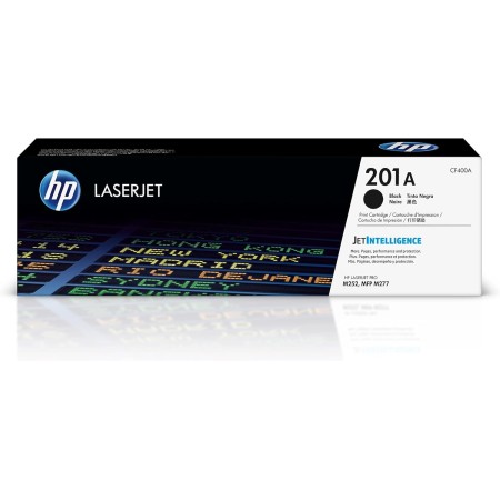 HP 201A CF400A, Negro, Cartucho Tóner Original, de 1.420 páginas, para impresoras HP Color LaserJet Pro serie 252, 274 y 277