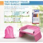 lenbest Mesa para Niños para el Asiento del Coche, Tablero Impermeable 40x32 cm, Bandeja para Cochecito, Avión (Juego de Papel