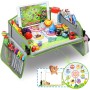 lenbest Mesa para Niños para el Asiento del Coche, Tablero Impermeable 40x32 cm, Bandeja para Cochecito, Avión (Juego de Papel