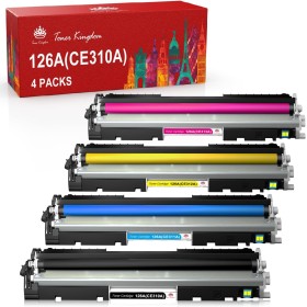 Toner Kingdom Cartuchos de Tóner Compatibles para HP 126A CE310A-CE313A CF350A - Laserjet CP1025nw, Pro 100 Color MFP M175a,