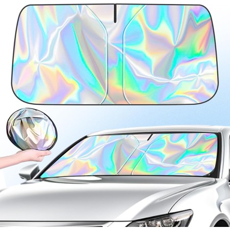 145x80 Cm Parasol Coche Delantero, Parasol Plegable Coche, Parasol para Coche para ProteccióN Rayos UV, Universal Parasol