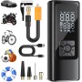 HOVVIDA Compresor de Aire Portatil, Inflador Ruedas Coche 150 PSI (10,3 Bar) 5V, Compresor Aire Coche Bicicleta, Batería