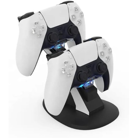 Base de enfriamiento Soporte Playstation 5 PS5 Slim de Mesa con RGB ,Ventilador Refrigerador, Carga de 2 Mandos, Soporte