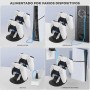 Base de enfriamiento Soporte Playstation 5 PS5 Slim de Mesa con RGB ,Ventilador Refrigerador, Carga de 2 Mandos, Soporte
