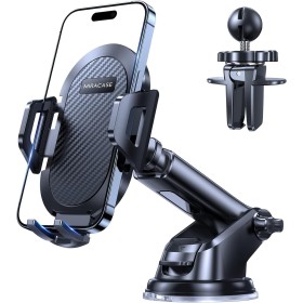 Miracase Soporte Móvil Coche Robusto y Seguro, 3 en 1 Suporte Universal Telemovel Carro Ventosa &Salpicadero&Parabrisas,