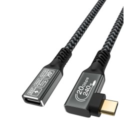 CAKOBLE alargador usb c 1m,extension usb c 3,2 240W 48V/5A 20 Gbps cable usb c macho hembra Vídeo 4K@60Hz,codo usb c macho