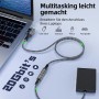 CAKOBLE alargador usb c 1m,extension usb c 3,2 240W 48V/5A 20 Gbps cable usb c macho hembra Vídeo 4K@60Hz,codo usb c macho
