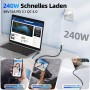 CAKOBLE alargador usb c 1m,extension usb c 3,2 240W 48V/5A 20 Gbps cable usb c macho hembra Vídeo 4K@60Hz,codo usb c macho