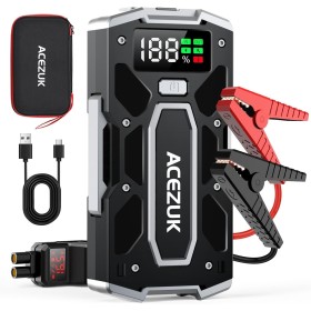 ACEZUK Arrancador de Coches 6000A, Arrancadores de Bateria de Coche Portátil(hasta 8.0L de diésel o 10.0L de Gasolina), 12V Jump