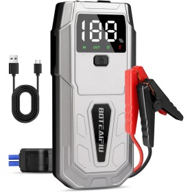 Arrancador de Coches 5000A Arrancador de Baterias de Coche 12V con Pantalla LCD Jump Starter con para Gasolina o 9.5L Diesel luz