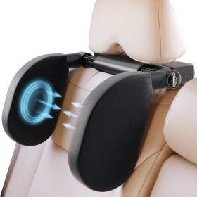 Oasser Reposacabezas Coche Reposacabezas Coche Niño 360 Grados Ajustable de Cuero Transpirable Apoya Cabeza Coche para Adultos