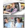 Oasser Reposacabezas Coche Reposacabezas Coche Niño 360 Grados Ajustable de Cuero Transpirable Apoya Cabeza Coche para Adultos