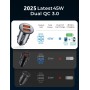 AINOPE Cargador Coche USB Carga Rapida 45W, [Dual QC3.0] Cargador Mechero USB Cargador Movil Coche Toma Mechero 12V Metal para