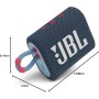 JBL GO 3 Altavoz inalámbrico portátil con Bluetooth, resistente al agua y al polvo (IP67), hasta 5h de reproducción con sonido