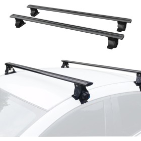 Barras de Techo para Coche Universal. Baca Portaequipajes de Coche para Viajes. Barras Superiores Compatibles con Rieles para