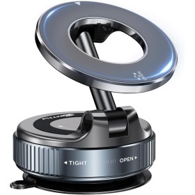 MSXTTLY Soporte Magnetico Movil Coche, [Vmag-S1] Portátil Soporte Movil Coche Ventosa con mag- Safe, Ajustable 360°, Compatibles