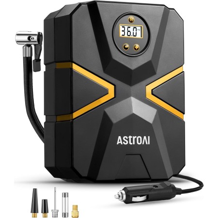 AstroAI Inflador Ruedas Coche Digital 12V, Compresor Aire Portátil 150 PSI, Compresor Aire Coche, Hinchador Ruedas Coche con