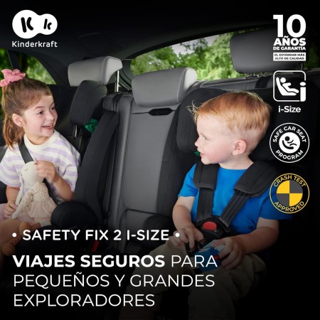 Kinderkraft SAFETY FIX 2 I-SIZE 75-150 cm Silla coche grupo 1 2 3 isofix, Asiento de coche amplio y blando para niño, Arnés