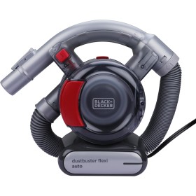 Black+Decker Aspirador de Mano para Coche 12V, Acción Ciclónica, Tubo Flexible 80cm, Adaptador para Mechero, 5m de Cable,