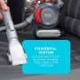 Black+Decker Aspirador de Mano para Coche 12V, Acción Ciclónica, Tubo Flexible 80cm, Adaptador para Mechero, 5m de Cable,