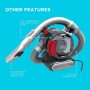 Black+Decker Aspirador de Mano para Coche 12V, Acción Ciclónica, Tubo Flexible 80cm, Adaptador para Mechero, 5m de Cable,