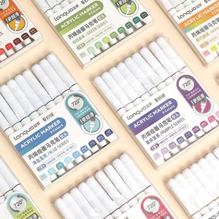 9 colores/juego de rotuladores artísticos de pintura acrílica, bolígra