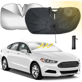 Oziral Parasol Coche Paraguas Plegable para Parabrisas Delantero versión Mejorada Sombrilla para Coche Protección UV El Eje