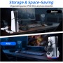 Mcbazel Soporte Vertical PS5 Slim con Luz Ambiental LED, Base de Carga Rápida para Dos Controladores con Accesorios Gancho