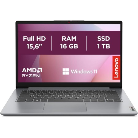 Lenovo IdeaPad 1 Gen 7 - Ordenador Portátil 15.6" FHD (AMD Ryzen 5 7520U, 16GB RAM, 512GB SSD, AMD Radeon 610M Graphics, Wi-Fi