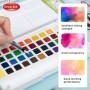 Juego de pintura de acuarela de 12/24/36/48 colores con pinceles de ag