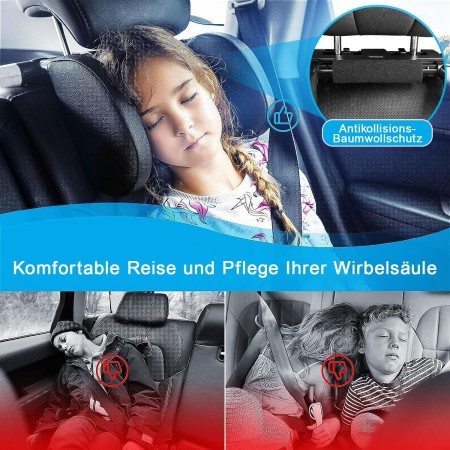 Aipwerer Reposacabezas Coche, Soporte para El Cuello Retráctil y Extraíble Almohada Gancho para Reposacabezas del Asiento del
