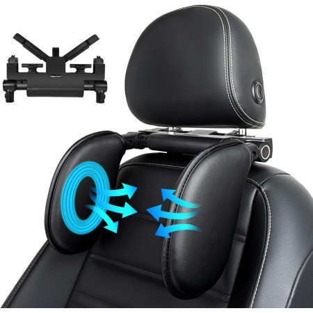 Aipwerer Reposacabezas Coche, Soporte para El Cuello Retráctil y Extraíble Almohada Gancho para Reposacabezas del Asiento del