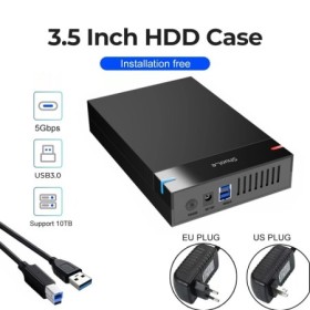 Caja HDD de 2,5/3,5 pulgadas, carcasa de disco duro USB 3,0 SATA a USB