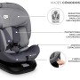 Kinderkraft I-GROW Silla de coche, I-SIZE 40-150 cm, Isofix, Silla coche bebé, para niños, Ajustable, Sillade, RWF, FWF, Asiento