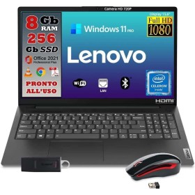 Lenovo Ordenador portátil Monitor 15,6" Full HD Intel Core N4500 hasta 2,8 GHz RAM 8 GB SSD 256 GB Paquete Office Pro 2021