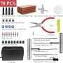 Kit Reparación Neumáticos,70pcs Kit Repara Pinchazos Coche,Kit Antipinchazos Moto,Herramienta Reparacion Pinchazos con 30pcs