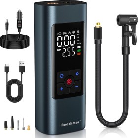 Neakhmer Mini Compresor De Batería Bomba De Aire: Bomba De Aire Eléctrica De 150 PSI, con Función De Desinflado, Bomba Portátil