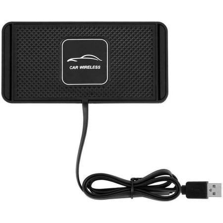 TKSE Cargador de Coche Inalámbrico,Alfombrilla de Carga Rápida, Cargador Inalámbrico QI de Carga Rápida para Coche, Almohadilla