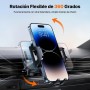 Miracase 2025 Soporte Movil Coche [Gancho Metálico Resistente] Suporte Telemovel Carro en Rotación 360° y Manejo con una Sola