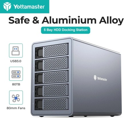 Caja de disco duro Yottamaster de 5 compartimentos USB3.1 GEN2 Caja de