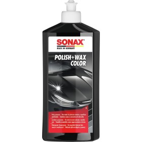 SONAX Polish+Wax Color NanoPro Negro (500 ml) pulimento de fuerza media con pigmentos de color y componentes de cera | N.°