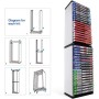 SOONHUA Estante de disco para videojuegos,cajas de almacenamiento de DVD, soporte de torre de almacenamiento de juegos de 36